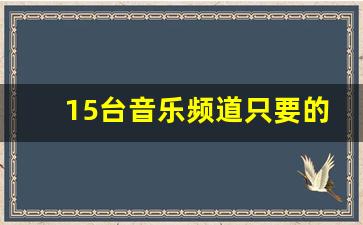 15台音乐频道只要的答案_中央15台精彩音乐汇