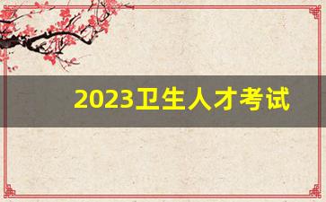 2023卫生人才考试网报名入口_中国卫生人才网2023年