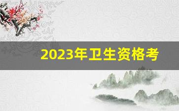 2023年卫生资格考试_2023贵州卫生资格证省级