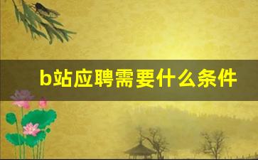 b站应聘需要什么条件_做b站审核员的注意事项