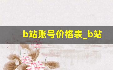 b站账号价格表_b站直播等级对应人民币