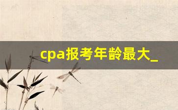 cpa报考年龄最大_最年轻的cpa多少岁