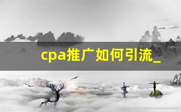 cpa推广如何引流_cpa模式推广