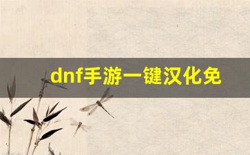 dnf手游一键汉化免费_手机版dnf