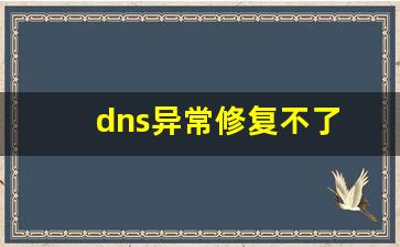 dns异常修复不了