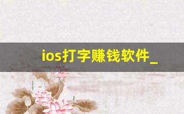 ios打字赚钱软件_手机打字赚钱一单一结学生苹果手机