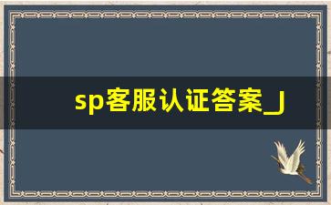 sp客服认证答案_JD京东客服初级认证答案