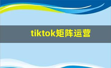 tiktok矩阵运营_tiktok用户