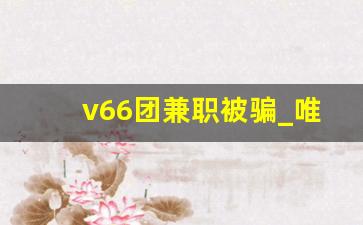 v66团兼职被骗_唯66团兼职有人做过吗