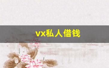 vx私人借钱