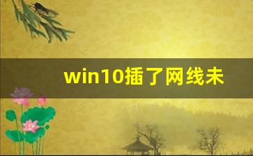 win10插了网线未识别_win10插网线了电脑连不上网