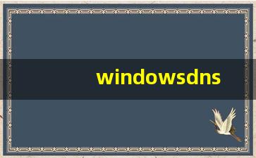 windowsdns没有响应