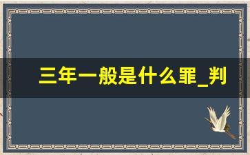 三年一般是什么罪_判刑三年怎么判刑