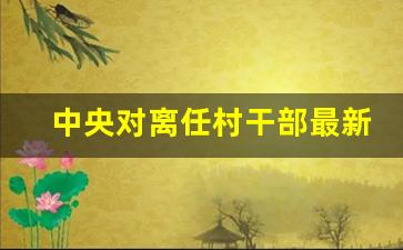 中央对离任村干部最新政策_2024年村干部将正式入编