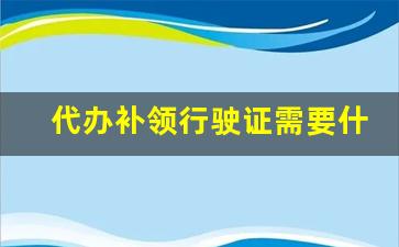 代办补领行驶证需要什么