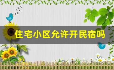 住宅小区允许开民宿吗