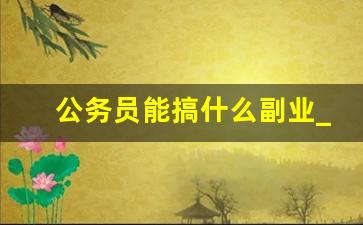 公务员能搞什么副业_公务员可以干什么副业