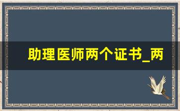 助理医师两个证书_两个医师资格证能注册吗