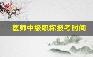 医师中级职称报考时间_2023年度卫生专业技术资格考试报名条件