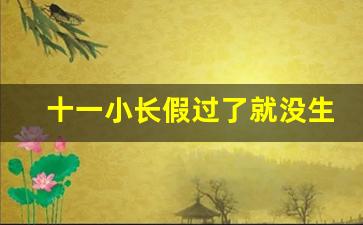 十一小长假过了就没生意了_小长假哪一年开始的