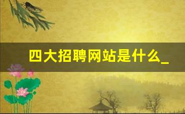 四大招聘网站是什么_大学生求职网