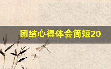 团结心得体会简短200字_团结章感言20字怎么写