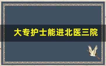 大专护士能进北医三院吗