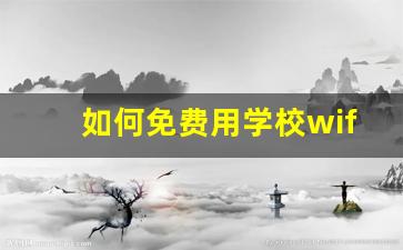 如何免费用学校wifi_校园网wifi认证