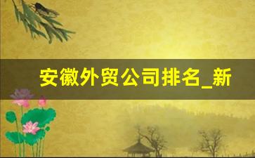 安徽外贸公司排名_新人做外贸怎么找国外客户