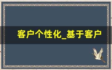 客户个性化_基于客户画像的精准营销