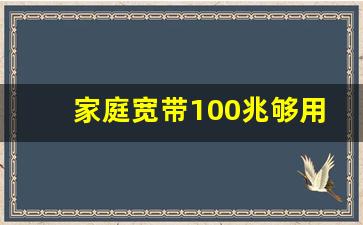 家庭宽带100兆够用吗_家庭宽带选择方法