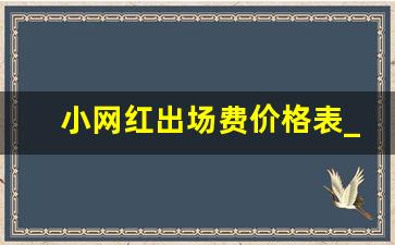 小网红出场费价格表_网红报价明细表