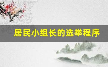 居民小组长的选举程序_村民小组长一届几年