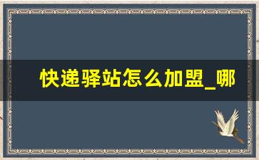 快递驿站怎么加盟_哪个快递在招乡镇代理