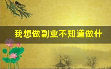 我想做副业不知道做什么好_想做一个副业有什么推荐