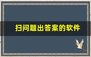 扫问题出答案的软件