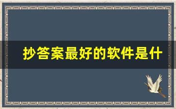 抄答案最好的软件是什么_哪个软件抄作业最好