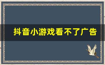 抖音小游戏看不了广告_抖音小游戏无法获取广告