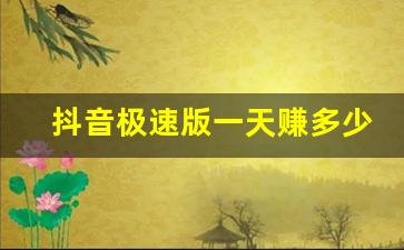 抖音极速版一天赚多少_抖音极速版24小时能赚多少钱