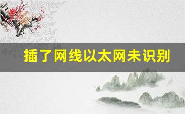 插了网线以太网未识别网络故障修复方法_以太网可以上网吗