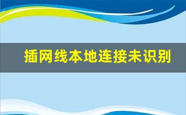 插网线本地连接未识别_win10插了网线未识别