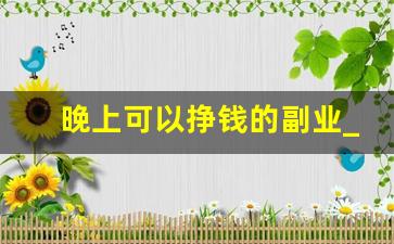 晚上可以挣钱的副业_晚上没事做点什么赚钱