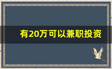 有20万可以兼职投资什么项目_投资20万左右做什么生意