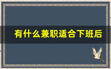 有什么兼职适合下班后去做的