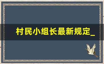 村民小组长最新规定_村民小组长不配合村委会工作