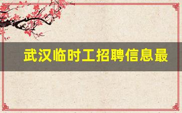 武汉临时工招聘信息最新招聘_找武汉一天一结临时工