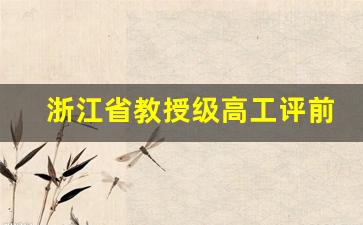 浙江省教授级高工评前公示