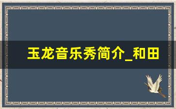 玉龙音乐秀简介_和田玉龙河简介