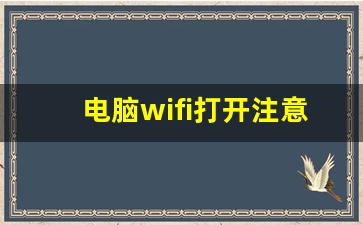 电脑wifi打开注意事项