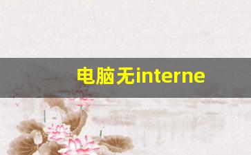 电脑无internet连不上网怎么解决